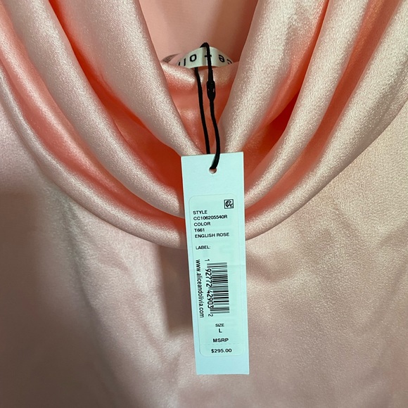 NWT alice + olivia Lita Cowl Back Shift Dress - Picture 4 of 6